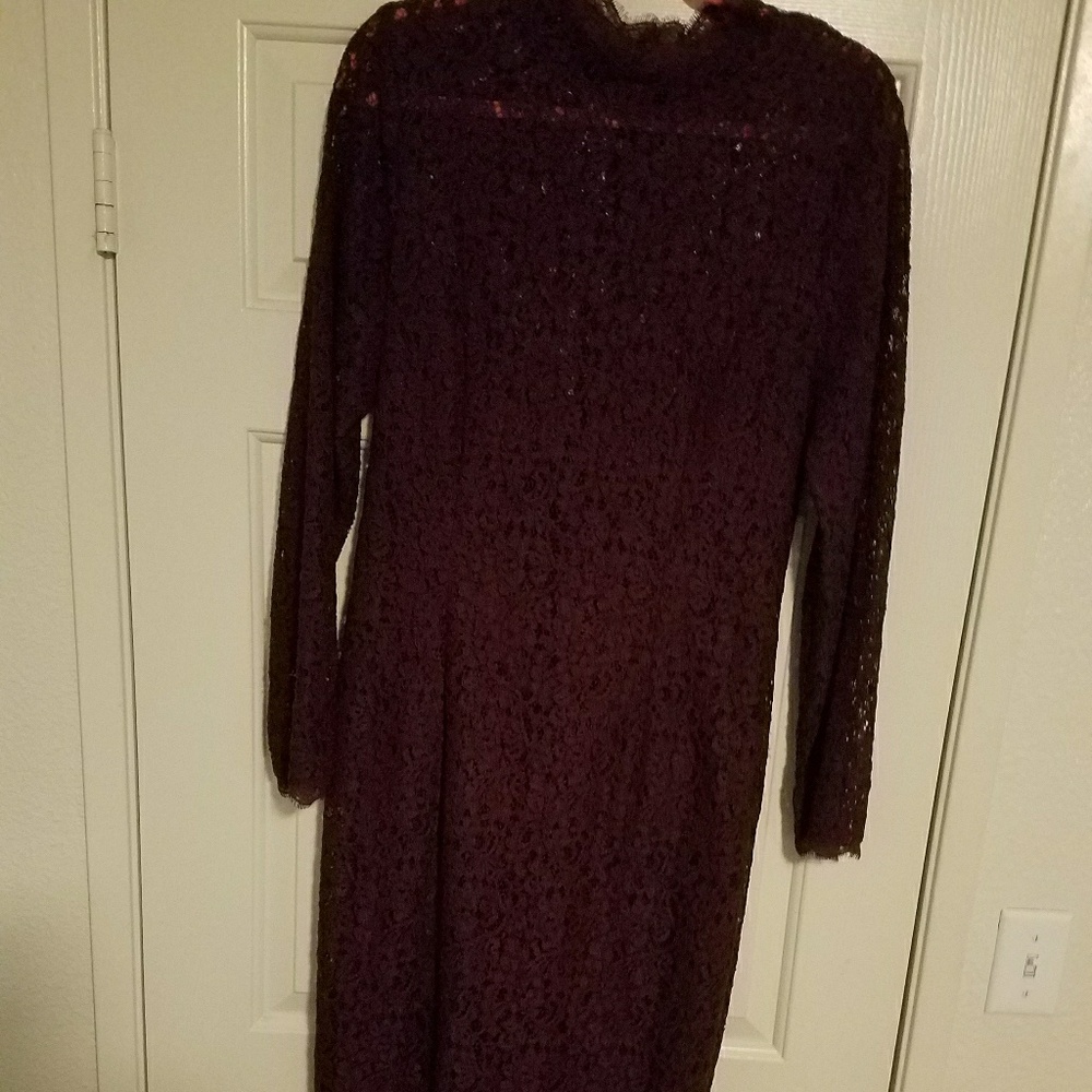 Beautiful burgundy lace long sleeve dress